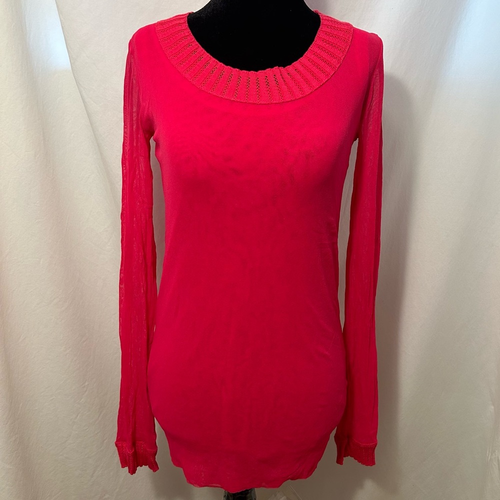 Jean Paul Gautier Soleil Hot Pink Two Piece Mesh Top